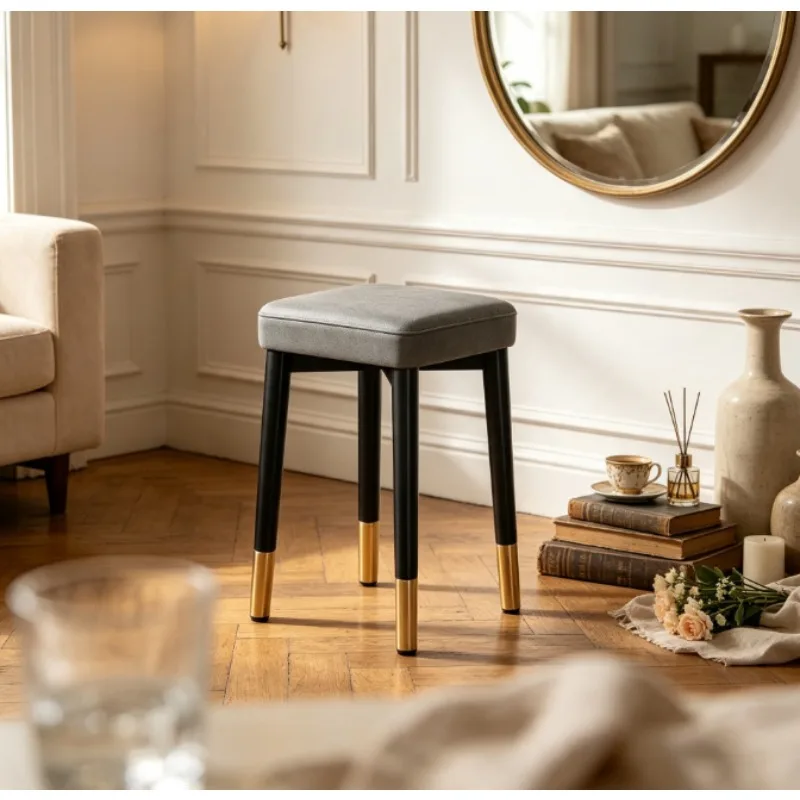 Round Shoe Changing Stool, Durable Plastic Low Seat for Living Room Bench,Office Chair,Coffee Table Multi-purpose Home Furniture