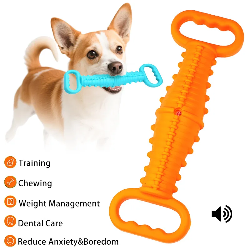 

TPR двойная ручка тяговое кольцо звуковая тренировка собаки гнущая игрушка тренировка щенков звуковые игрушки товары для домашних животных