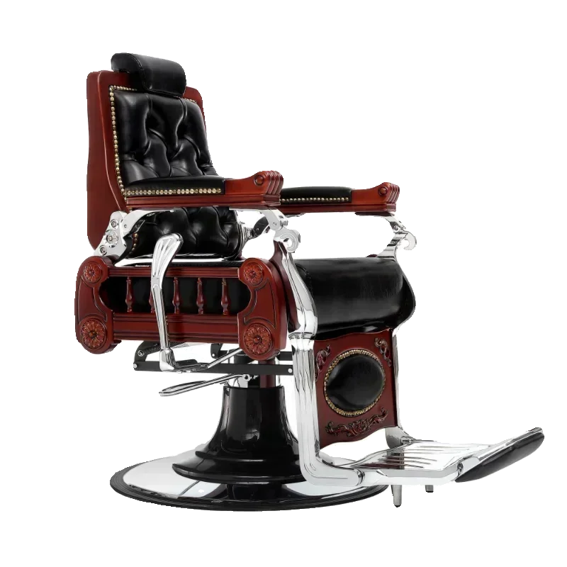 Fold down lift barber chair retro men's oil head chair for hair salon