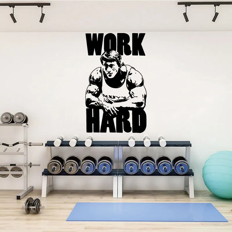 Toddmomy Sticker Mural Musculation Athlète Haltères – Décoration Gym Maison Salle De Sport Motivante
