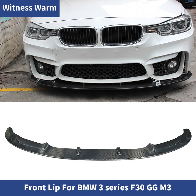 Car Carbon Fiber Front Bumper Spoiler Lip Auto Car Front Diffuser Cover for Bmw F30 GG M3 320 328 330 2012-2018