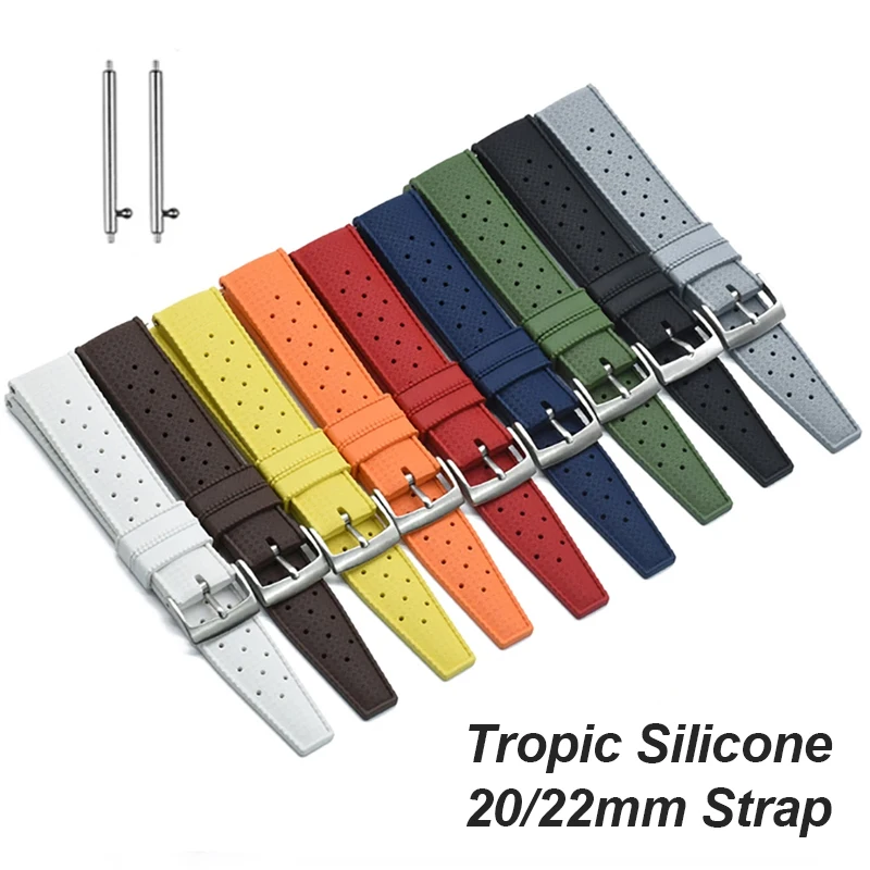 Tropic Rubber Watchband Fast Release Premium Soft Comfortable 18mm 20mm 22mm Universal Rubber Watch Strap for Oris for Seiko