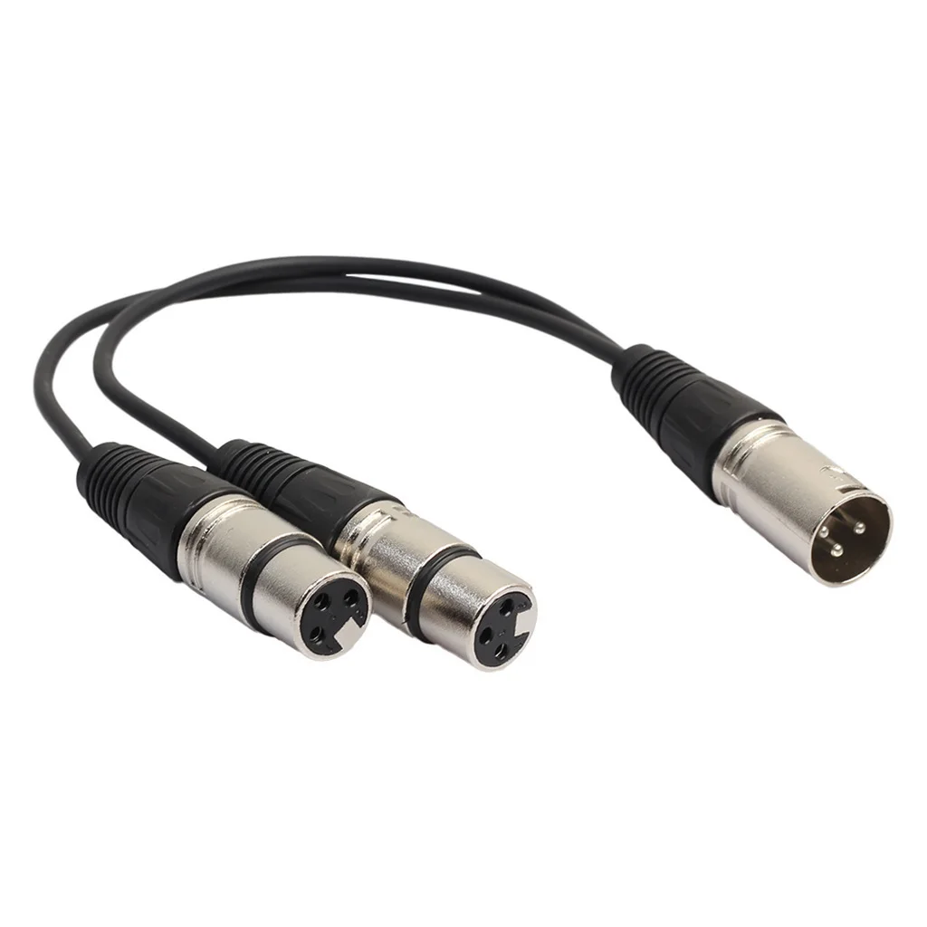 Audio Connection Cable XLR One Female To Two Male，One Mala To Two Female,  3 PIN 30cm , Microphone Cable