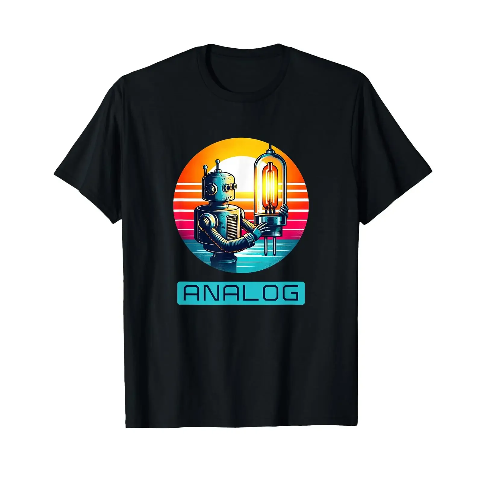 80s T Shirt Vacuum Tube Amp Analog Vintage Retro vintage Washed designer clothes Stylish Casual Soft Slightly Versatile