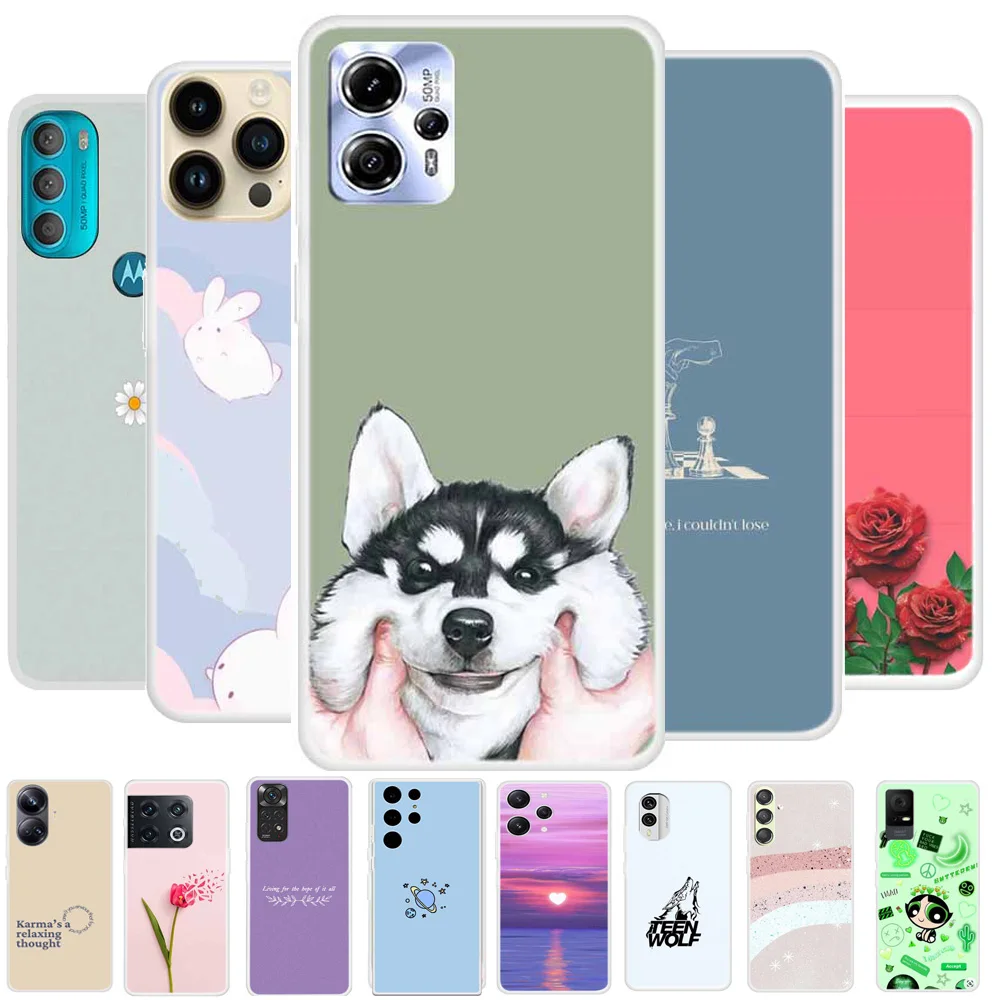 Soft TPU Cover for Moto E20 G60 Cases Silicone Phone Fundas for Motorola Moto One Macro Action G 5G Plus X4 Case Clear Bumper