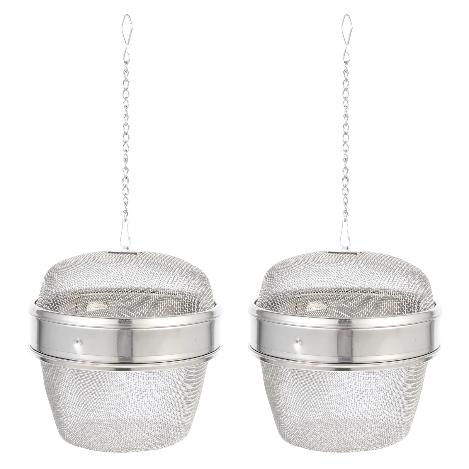 

2 Pcs Jewelry Seasoning Balls Stainless Steel Basket Cleaning Washing Silver Tea Infuser Watch Container