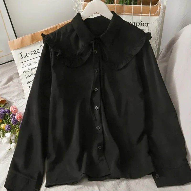 Frühling Vintage Frauen Chiffon Shirts koreanische Mode schnüren lose Blusen y2k elegante Büro Damen Langarm Outwear Tops neu