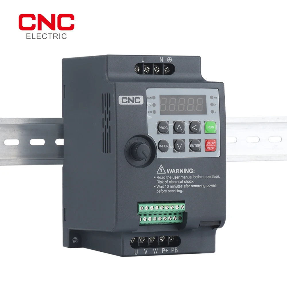 CNC AC 220V/380V 0.7/1.5/2.2KW Variable Frequency Drive VFD Frequency Converter Mini Inverter Speed Controller for 3-phase Motor