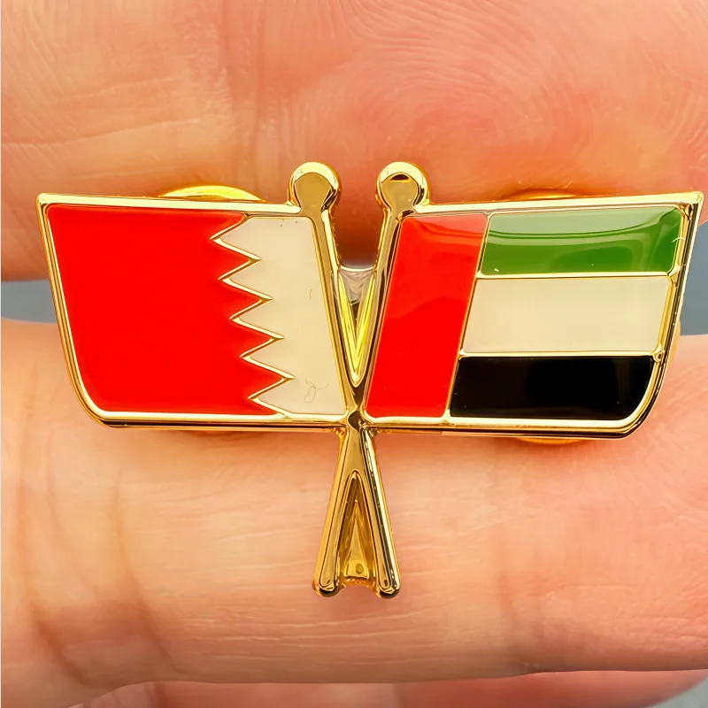 Bahrain U.A.E. Friendship Flag Metal Soft Enamel Lapel Badge Pins Brooches