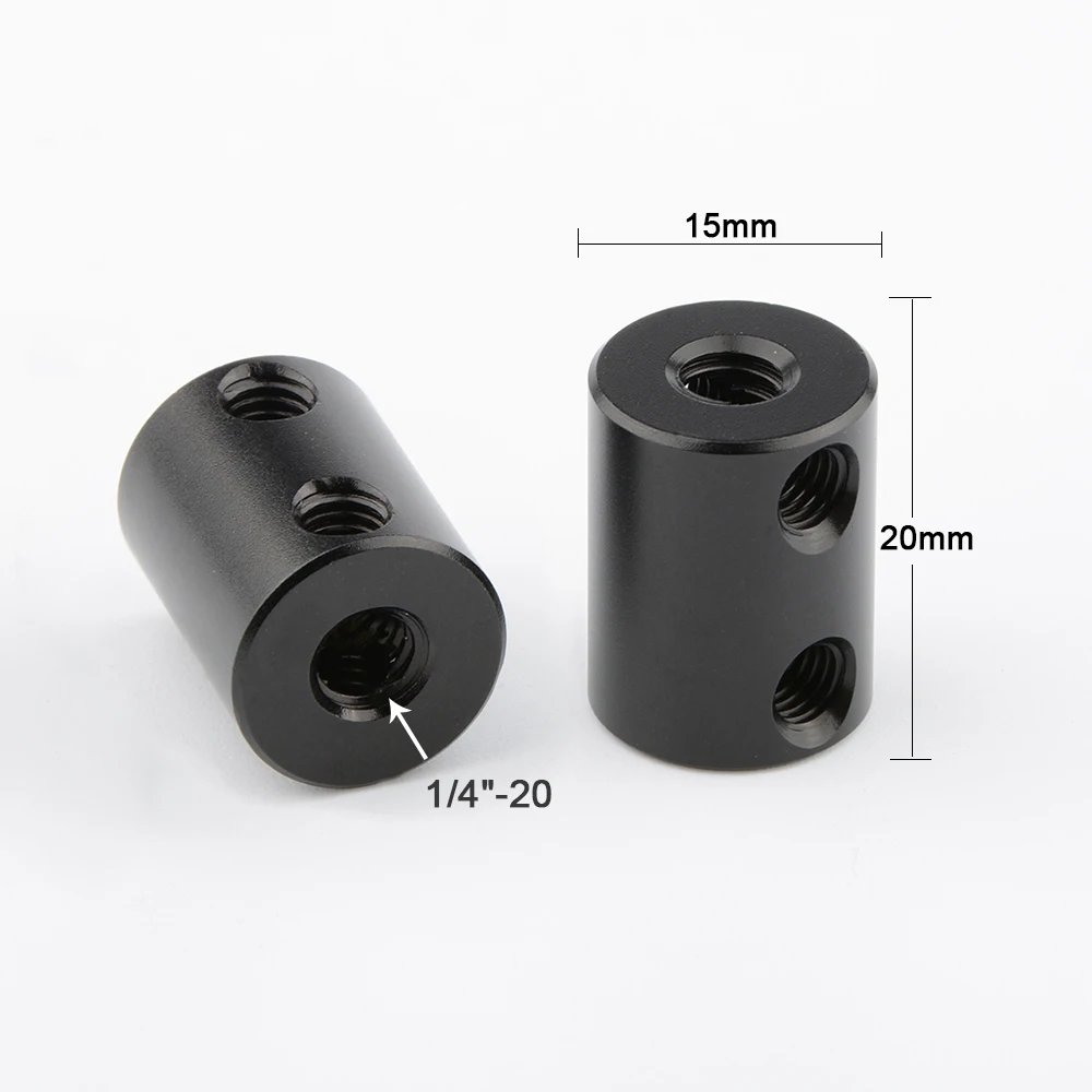 CAMVATE 2Pcs Aluminum Standard 15mm Micro Rod 20mm Long With 1/4\'\'-20 Thread Holes For DSLR Camera Rig 15mm Rod Support System