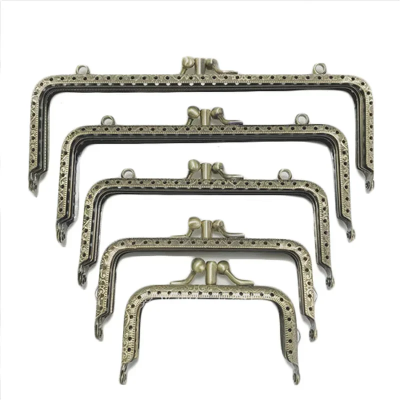 8.5-18cm Arch Double Clips Purse Frame Double Layer DIY Metal Frame Purse for Clutch Coins Bag Handle Kiss Clasp Lock