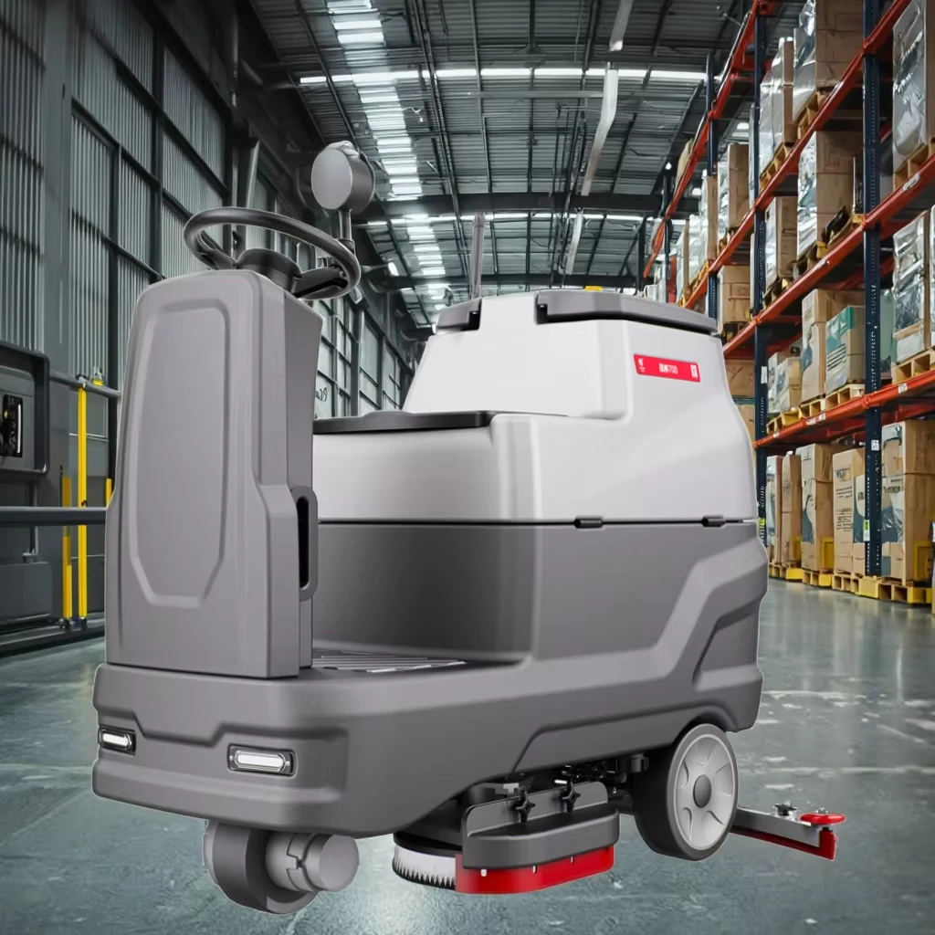 Heavy Duty Ride On Floor Scrubber Cylindrical Brush 20 Inch 220V Floor Washer for Concrete Floor Factory Cleaning Machine