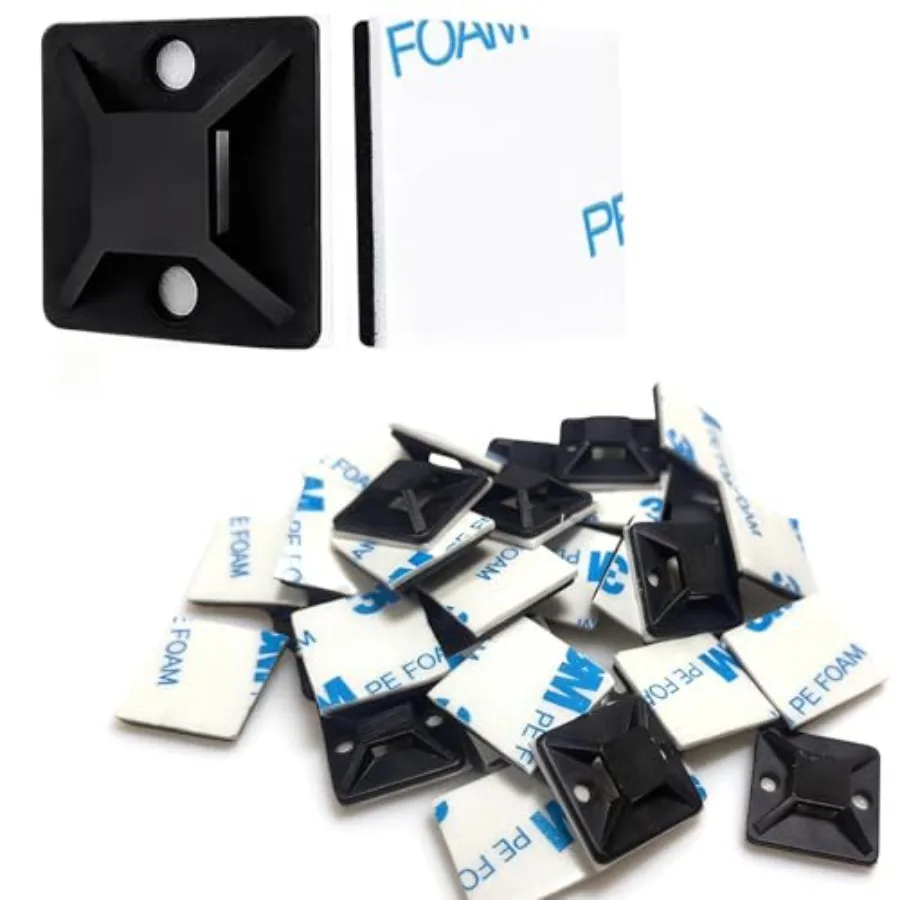 3/4" Zip Tie Mounts - 240PCS Self Adhesive Cable Tie Mounts Wire Cable Anchors Squares Holders for Cable Management Outdoor Ind