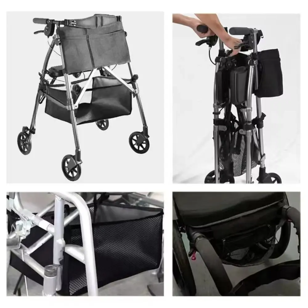 

Hanging Under Wheelchair Storage Bag Folding Mesh Stroller Storage Basket Base Storage Portable Under Table Storage Net