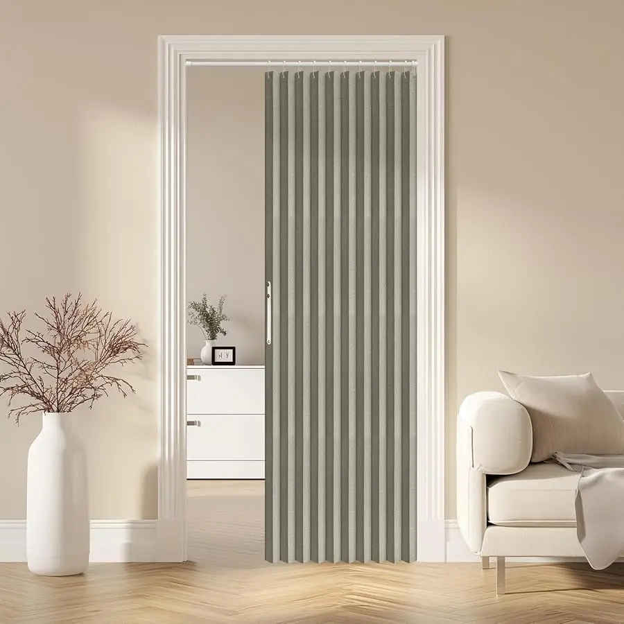 

100% Blackout Accordion Door Magnetic Door Curtain Folding Closet Doors Curtain In isible Applicable Bedroom Room Li ing Room Do