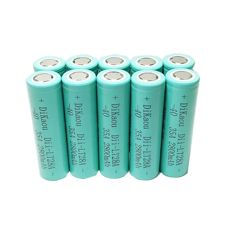 18650 rechargeable battery Dii-LT28A  3.7V 2800mAh 45A high power discharge suitable for -40° low temperature batteries