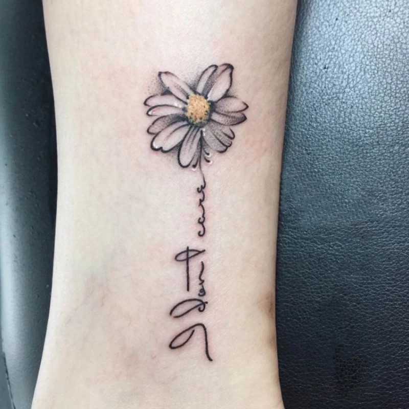 1 Sheet Daisy Flower Tattoo Sticker Waterproof Lasting Temporary Tattoo