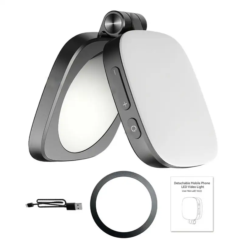 

Phone Ring Light Magnetic LED Ring Light For Phone 5 Level Brightness Folding Cool Gadgets With Makeup Mirror For Vlog Recording