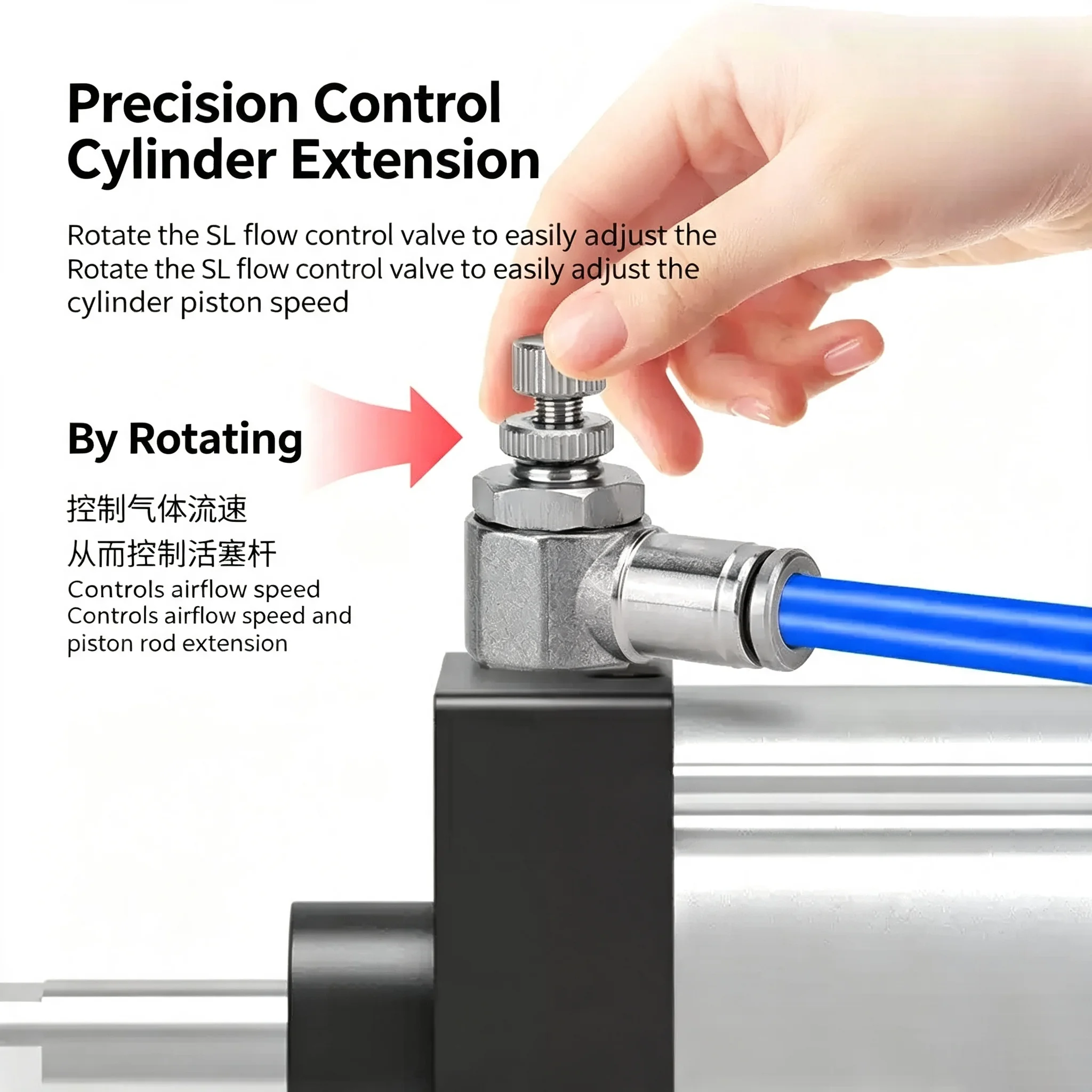 Pressure Reduce Control Regulating SL10-02 SL6-01 SL8-01 SL6-02 304 Pneumatic Fitting SL6-M5 1/8