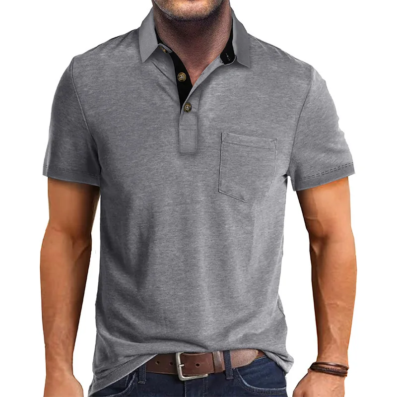 

Summer American Men's Short Sleeve Lapel T-shirts Mens POLO Shirt Tops