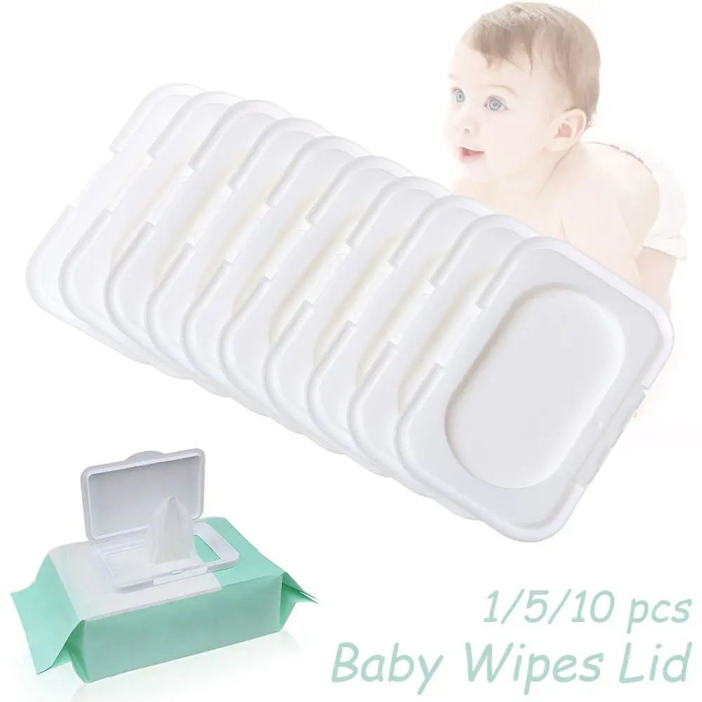 Reutilizável Criança Tissues Capa, Criança Flip Cover, Baby Wipes Lid, Portátil, 1, 5, 10 Pcs