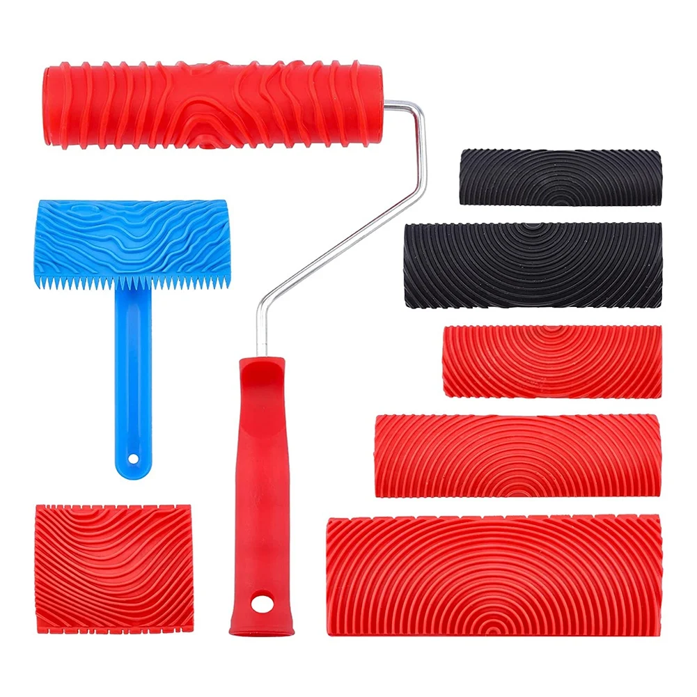 SOFT-House Paint Rollers With Handle Pattern Paint Rollers For Painting Wall Decoration