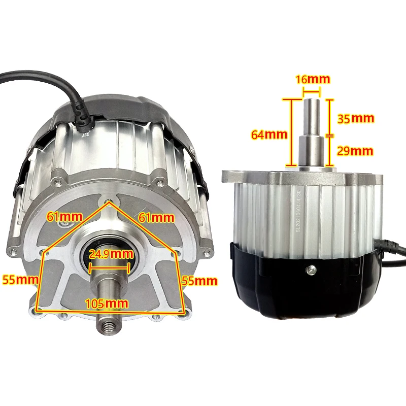 Easy-to-Install 48V 550W 850W 6-Spline Version Differential DC Brushless Motor For DIY Projects