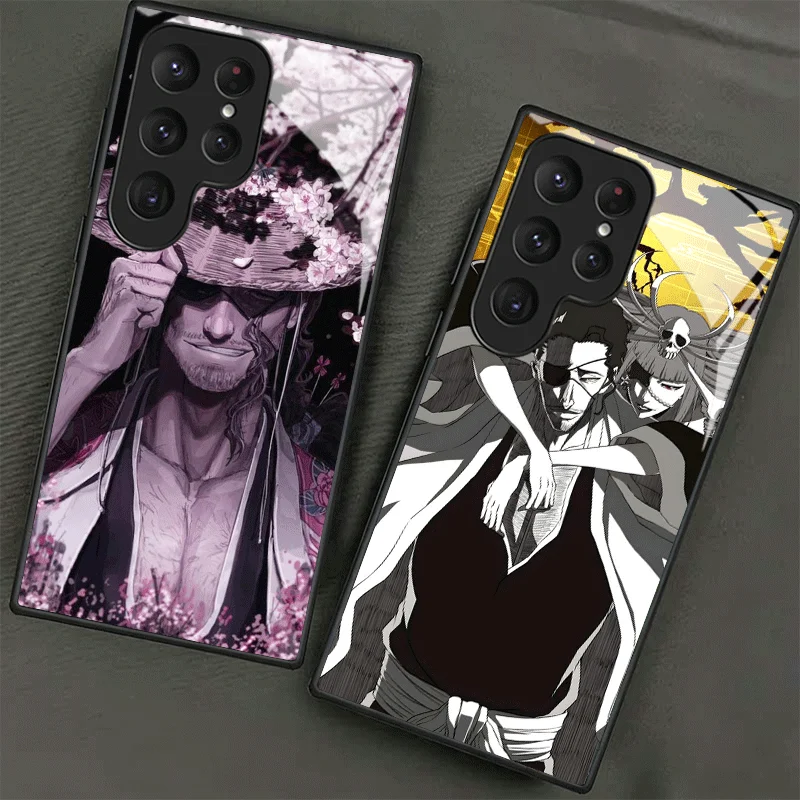Bleach Kyoraku Shunsui Tempered Glass Phone Case for Samsung Galaxy S24 S25 S26 Ultra Edge S23 FE S22 Plus S21 + S20 Shockproof