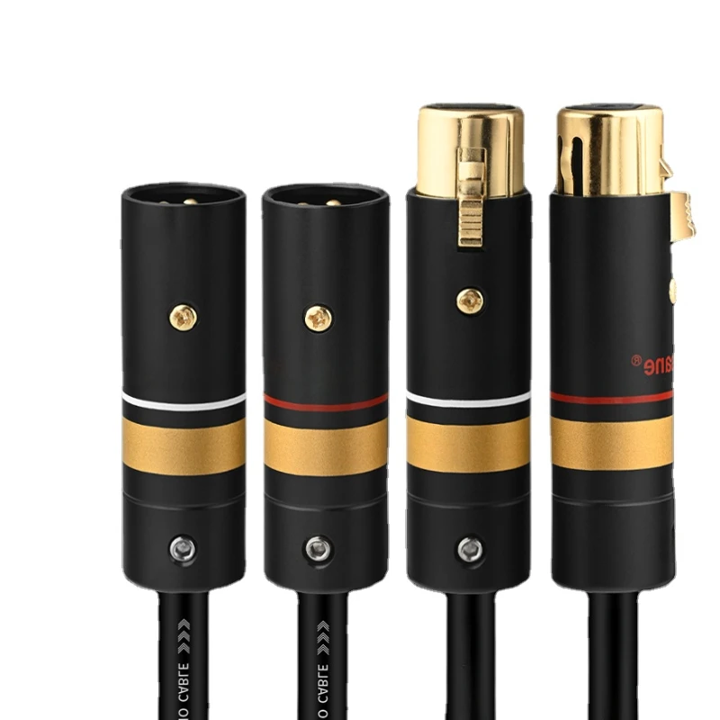 

Сбалансированный кабель XLR из серебра 925 пробы, штекер-гнездо, Hi-Fi аудио Интерконнектор для миксера, усилителя DVD, CD-плеера