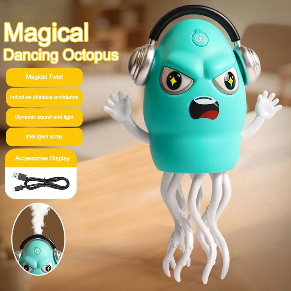 Pulvérisation magique danse poulpe jouet ramper danse évitement d'obstacles Auto-danse poulpe électrique perruque merveille poulpe jouet