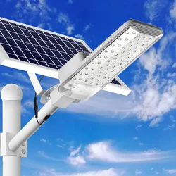 Solar Light High-Power 6500K LED Dusk to Dawn Waterproof LED Solar Street Light Backyard Street Lamps Security Flood Lighting