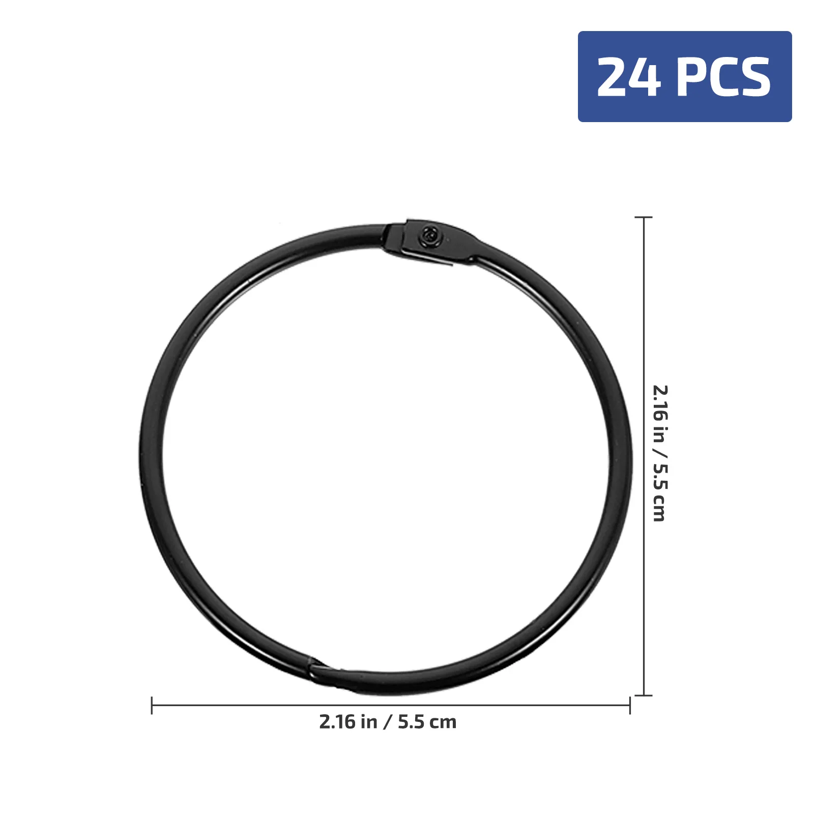 

24Pcs Curtain Buckle Rings High-Grade Iron Material Easy Installation for Various Curtains Household Curtain Rings