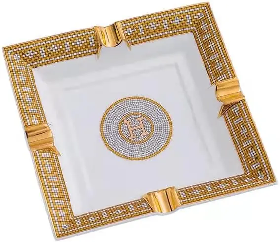 

Cigar Ashtray with 4 Holders for Indoor Outdoor Use, Desktop Smoking Tray for Home Office Decoration