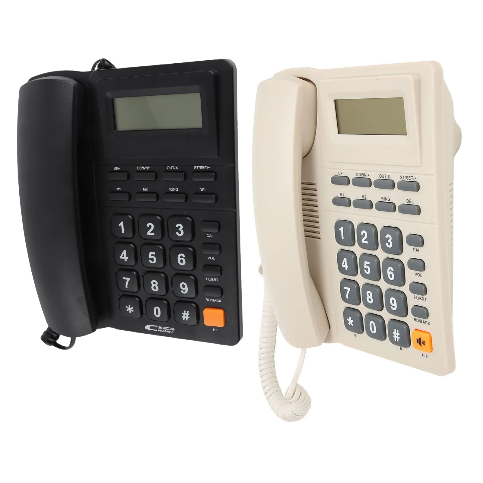 Telefone Fixo com Fio com Função de Rediscagem do Último Número, Função Mudo e Display Multifuncional de Identificação de Chamadas