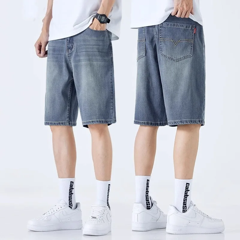 

Мужские джинсовые шорты высокого качества, корейские летние короткие джинсы, спортивные шорты, прочные и дышащие спортивные штаны в стиле Харадзюку, новинка 28-36 года