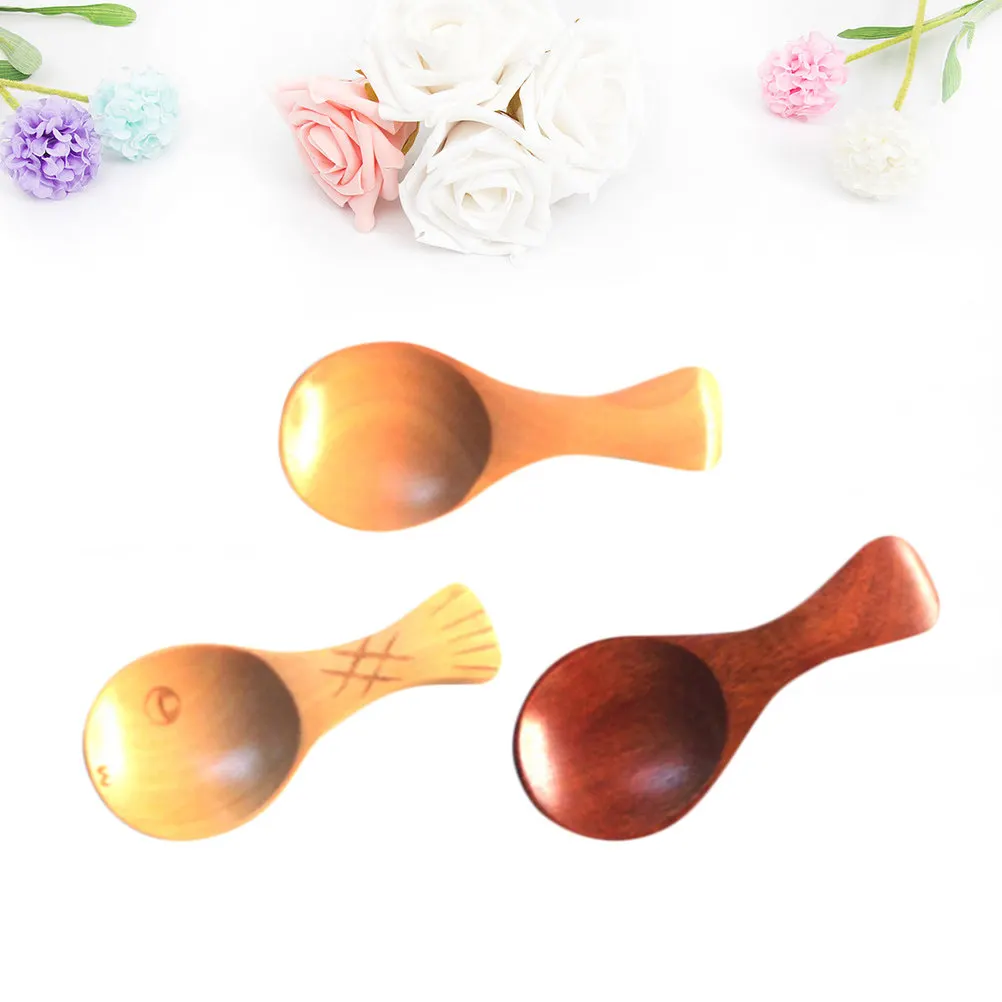 3Pcs Infant Wood Spoon Set Eco-Friendly Wooden Spoons Lightweight Compact Size Kids Toddlers Household