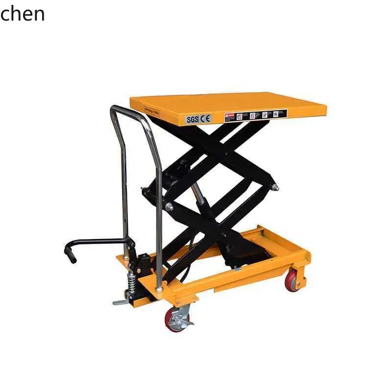 ZWS. Portable manual hydraulic hand push scissor type small lifting platform mobile flatbed truck