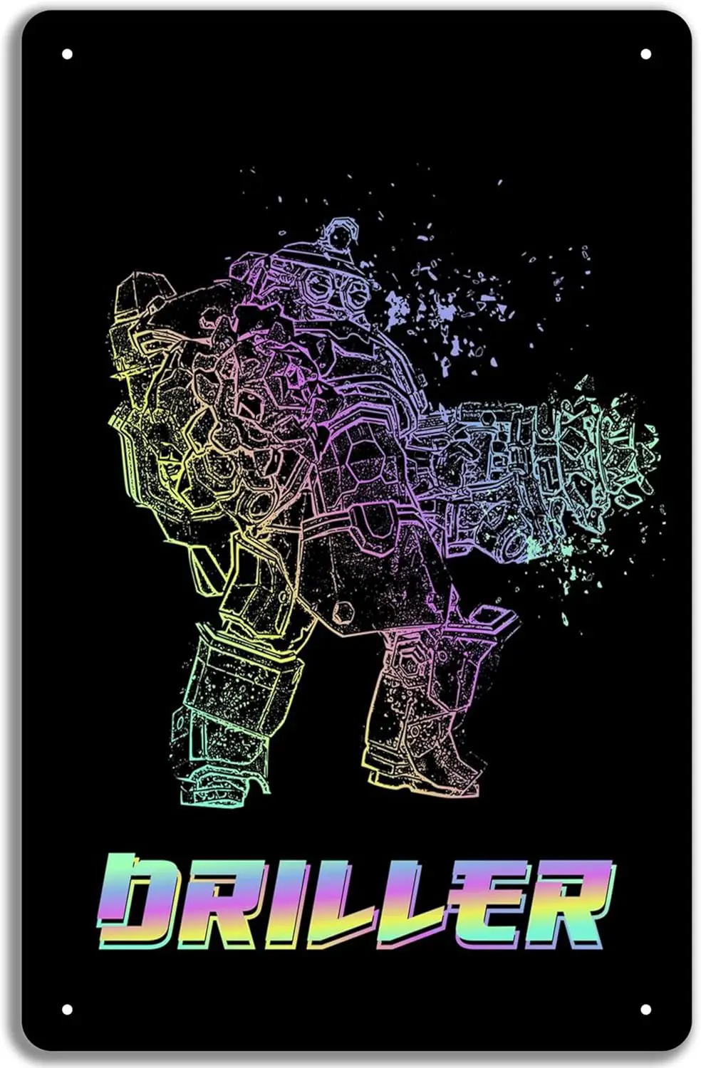 Deep Rock Galáctico Driller Deep Rock Galáctico Arte de la pared Regalo, Cartel de chapa de metal