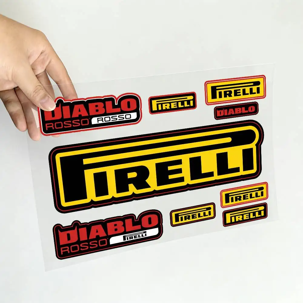 FOR PIRELLI Universal Multi-Purpose Reflective Waterproof Stickers Scratch Conceal For Auto Bike Helmet Mug Fridge Decoration