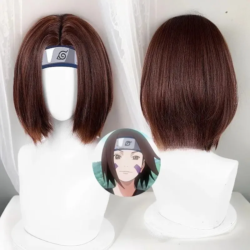 Peruka Cosplay HOKAGE NINJA Nohara Rin Syntetyczna Krótka Prosta Peruka Anime Coser Śliczna Dziewczyna Włókno Odporne na Ciepło Wysokiej Jakości Peruka
