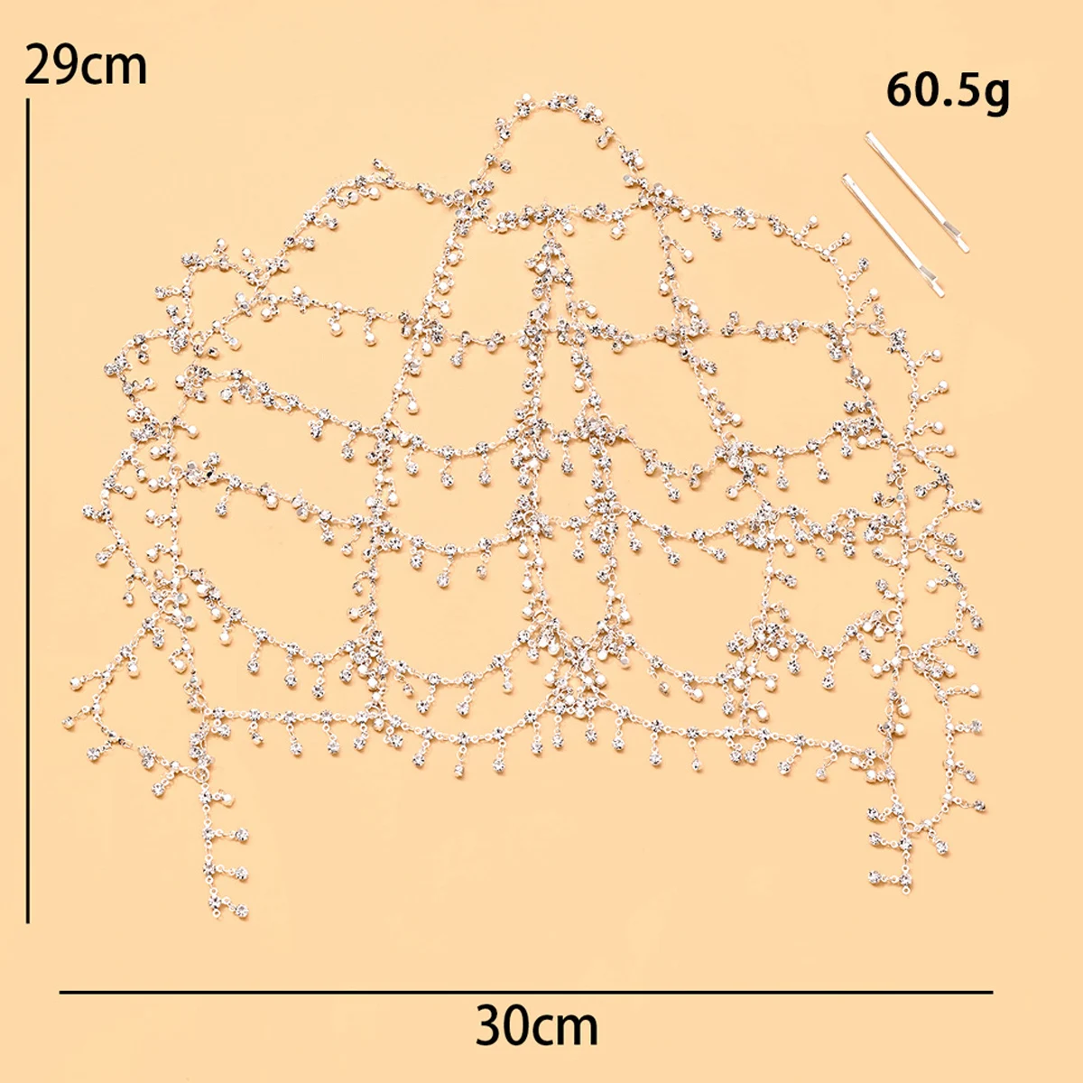 Bohemian Bridal Tassel Hat Headpiece Wedding Hair Accessories 2026 Fashion Mesh Round Rhinestone Hair Chain Cap for Women Gift
