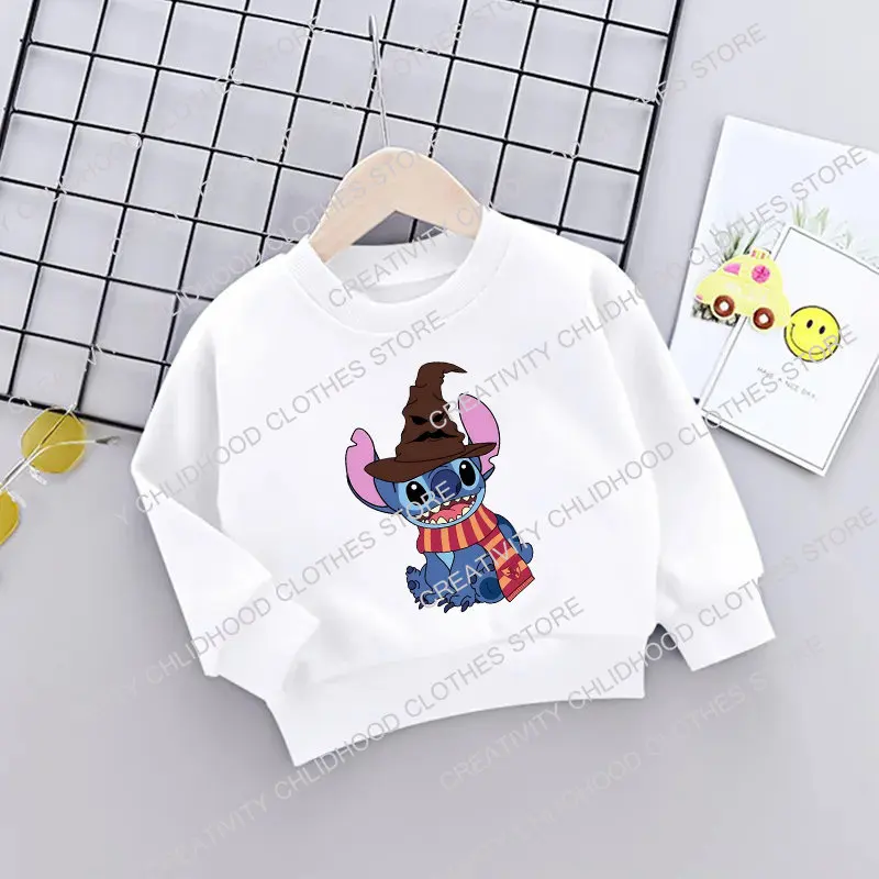 Stitch Children Baby Sweatshirt Kawaii Disney Pineapple Pullover Fashion Harajuku Anime Cartoons Casual Clothes Girl Boy Kid Top