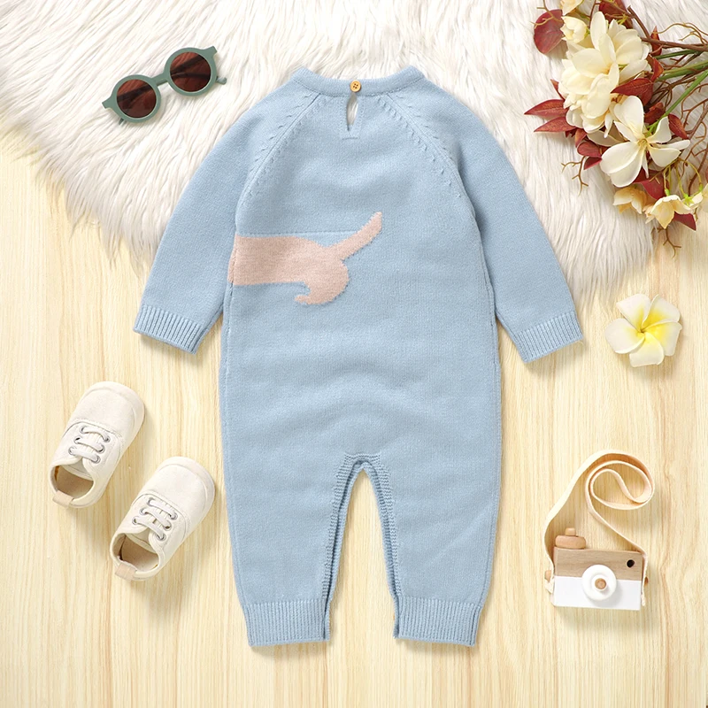 Baby Romper Long Sleeve Autumn Newborn Boys Girls Jumpsuit Knitted Infant Kid Clothing Fashion Dog Cute Dachshund 0-18M Overalls