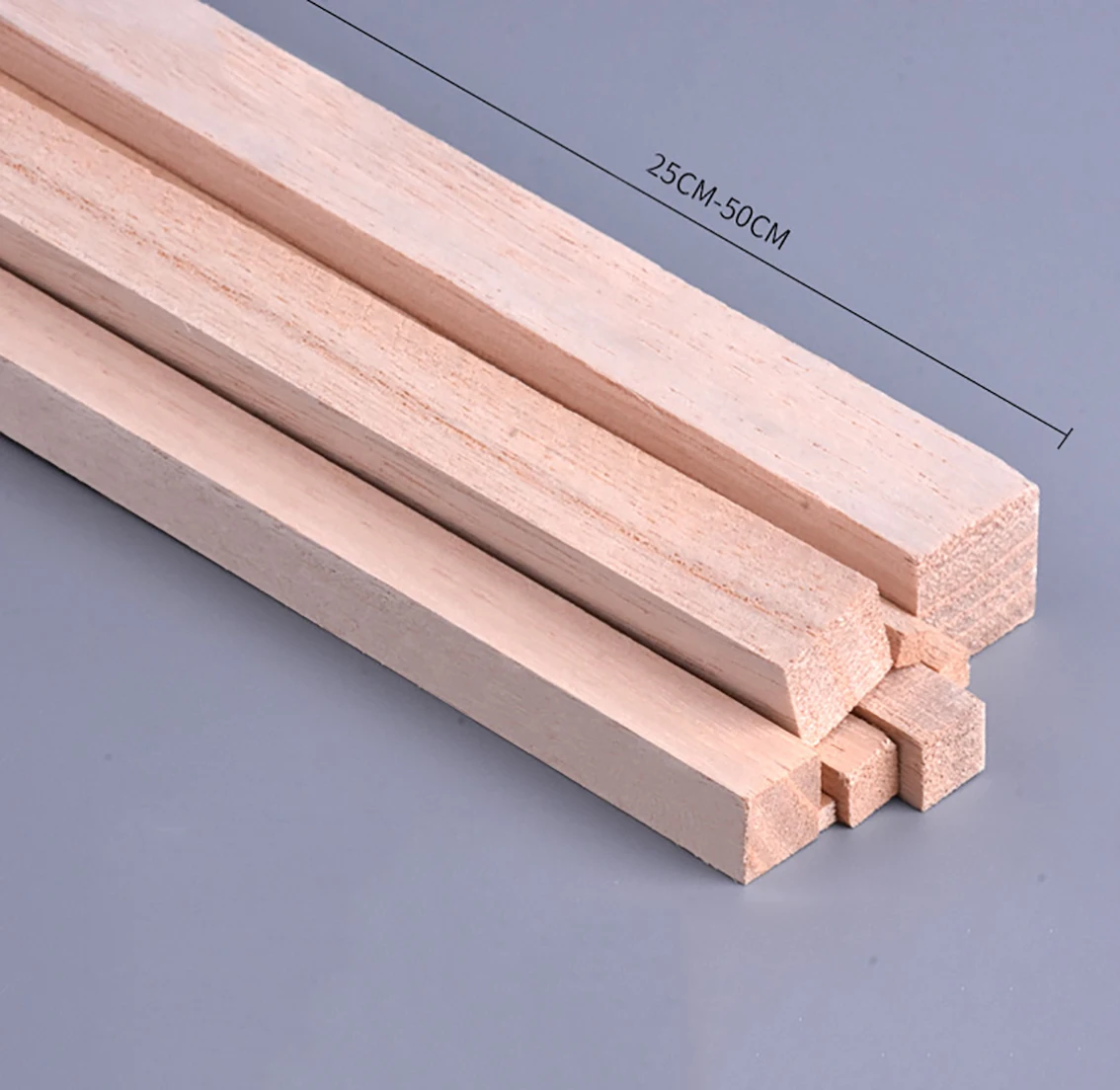 Solid Square Wood Strip 2/3/4/5/8/10/12/20mm*250mm Wooden Rods DIY Model Material Crafts Decoration Making Parts