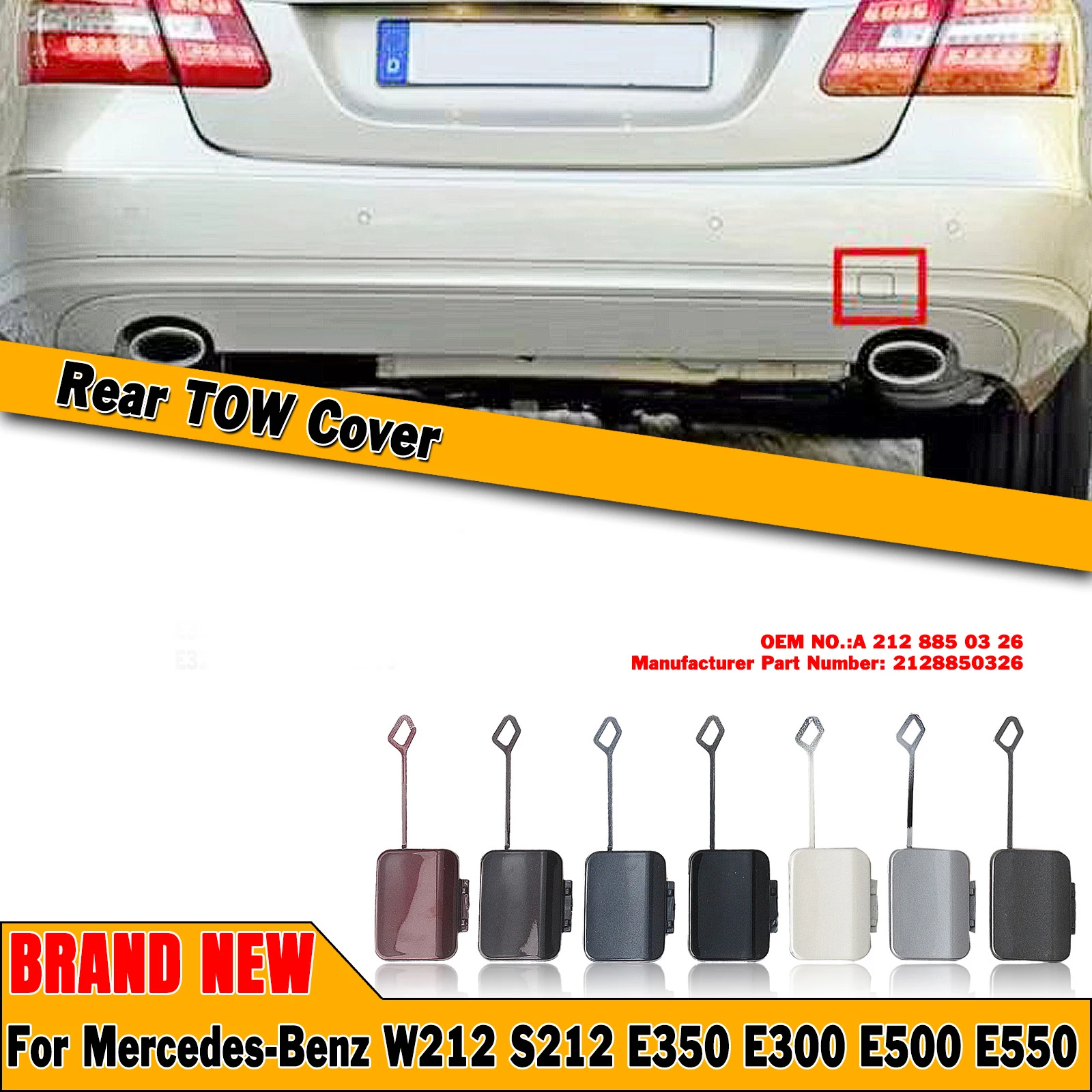 

Rear Bumper Tow Hook Cover Cap For Mercedes Benz E Class W212 S212 E63 E300 E350 E550 E250 2009-2012