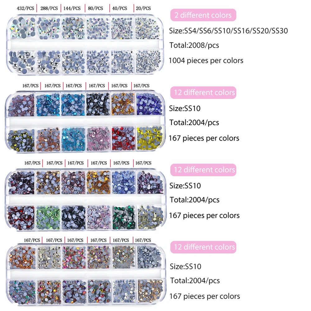 Aaaa 4008-6016pcs Hot Fix Strass Set Kristallglas Hotfix Strass Applikator Aufbügeln Strass Strass Heat-Fix Werkzeug pistole