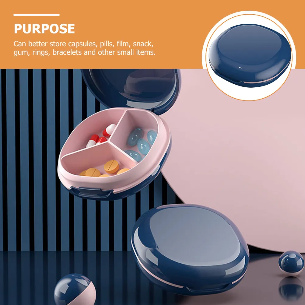 4-Grid Pill Box Portable Mini Medicine Organizer Tight Seal Travel Dispenser for Capsules Pills Rings Outdoor Daily