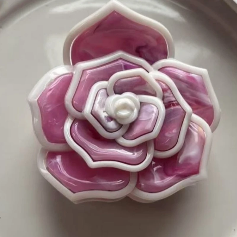 

Korean Hair Accessories 3D Camellia Shark Clip 8cm Rose Hair Claw Elegant Women's Fashion Gift for Wedding Party