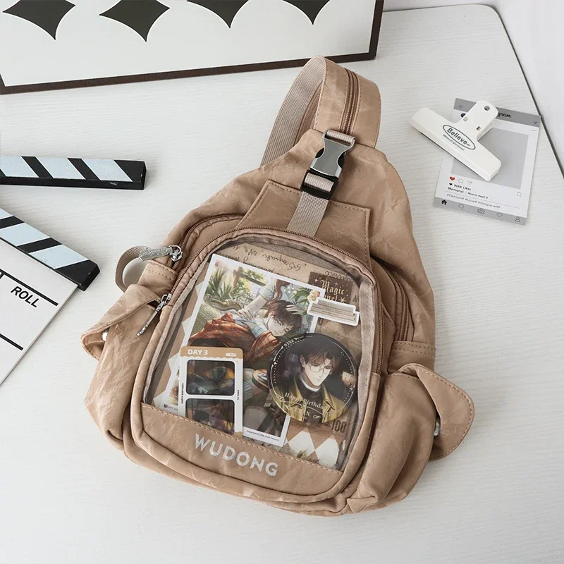 Y2K Cute Mini Backpack Women Kawaii Ita Bag Sweet Girl Transparent Rucksack DIY Personality Display Knapsack Lolita Shoulder Bag