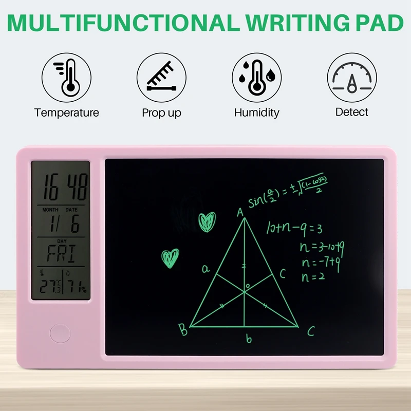 New Multifunctional Electronic Desk Calendar LCD Handwriting Board With Alarm Clock Humidity Temperature LCD Message Board